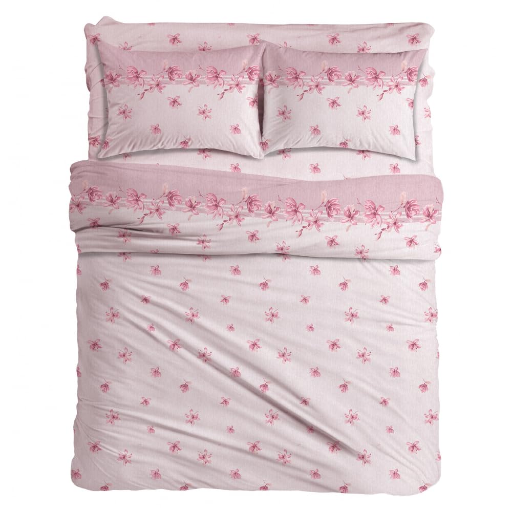 MAXIME MAISON Firenze - Set Lenzuola Letto Singolo Cotone 100% Completo con Federe Cuscini Stampate, Made in Italy Anallergico e Antiacaro (Motivo Ambra)
