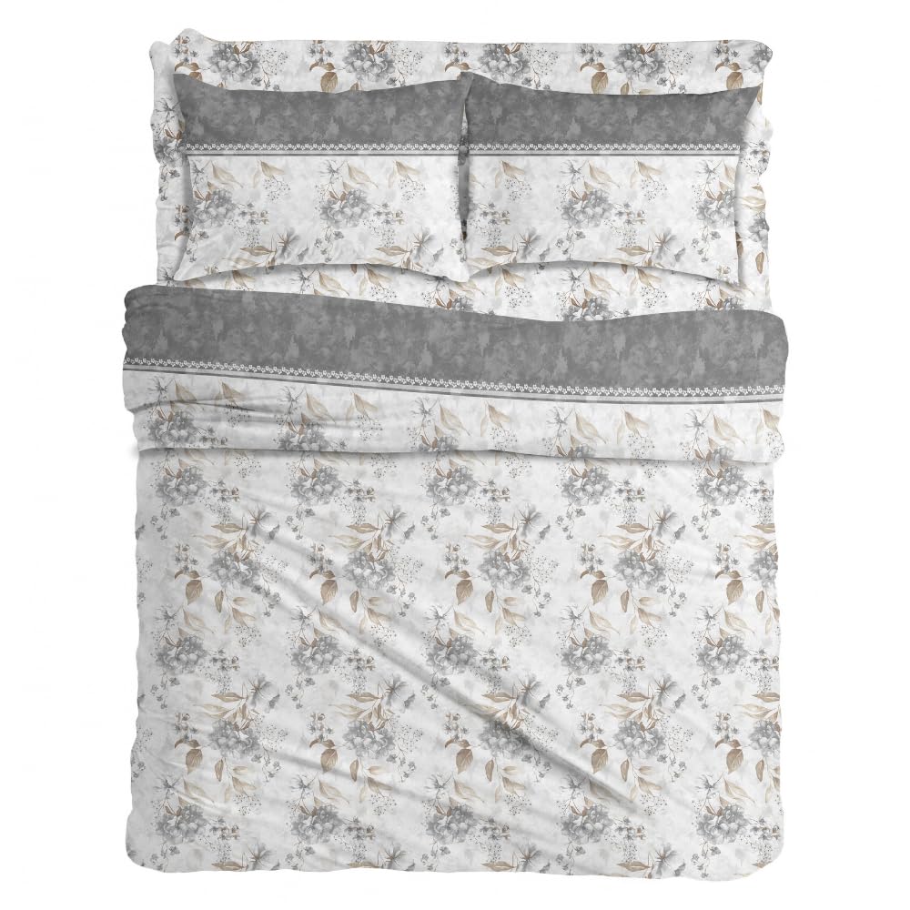 MAXIME MAISON Firenze - Set Lenzuola Letto Singolo Cotone 100% Completo con Federe Cuscini Stampate, Made in Italy Anallergico e Antiacaro (Motivo Ambra)