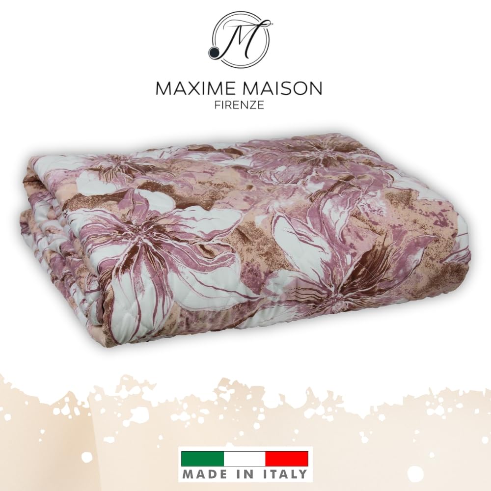 MAXIME MAISON - Copriletto Singolo Primaverile Estivo (100 gr/mq) Trapuntino Estivo Singolo, Trapunta Letto Singolo Leggera, Trapuntino Singolo Mezza Stagione in Raso di Cotone Satin, Made in Italy