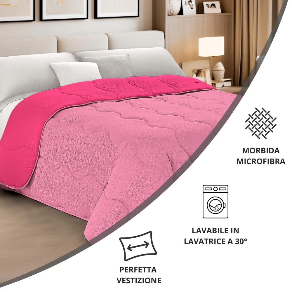 Trapunta Piumone Invernale Double-Face in Morbida Microfibra Imbottitura 300 gr/mq
