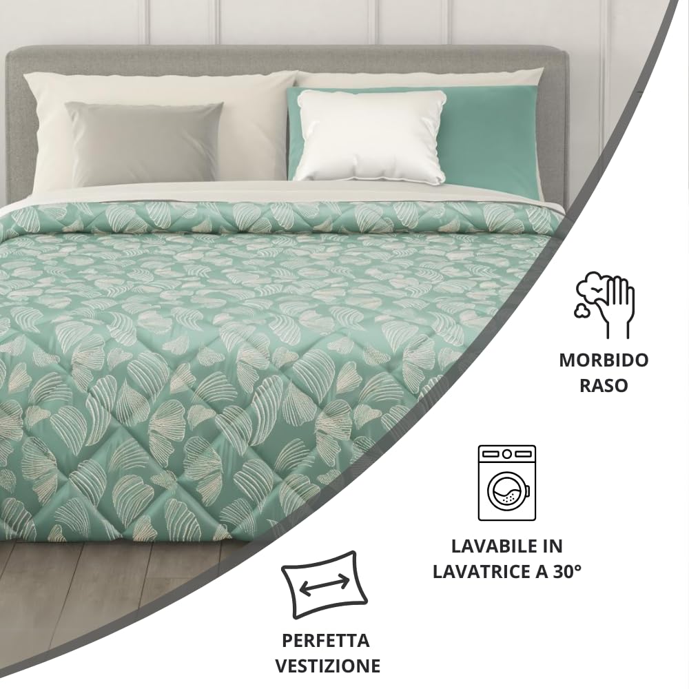 Trapunta Invernale in Raso Jacquard, Piumone Matrimoniale Invernale (300gr/mq)