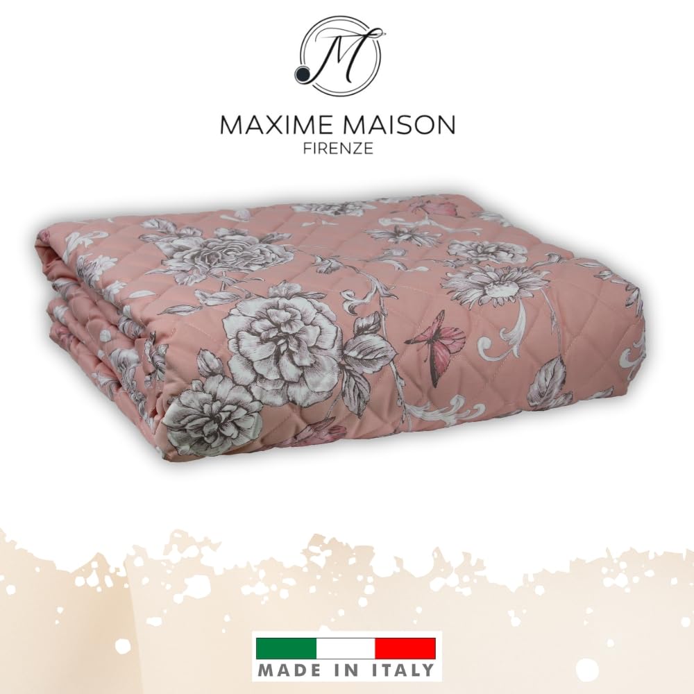 MAXIME MAISON - Copriletto Singolo Primaverile Estivo (100 gr/mq) Trapuntino Estivo Singolo, Trapunta Letto Singolo Leggera, Trapuntino Singolo Mezza Stagione in Raso di Cotone Satin, Made in Italy