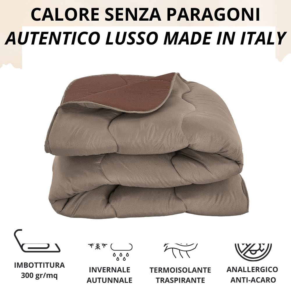 Trapunta Piumone Invernale Double-Face in Morbida Microfibra Imbottitura 300 gr/mq
