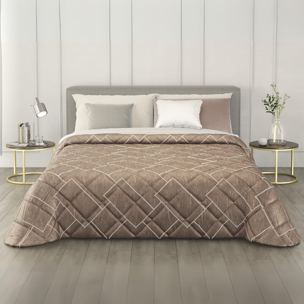 Trapunta Invernale in Raso Jacquard, Piumone Matrimoniale Invernale (300gr/mq)