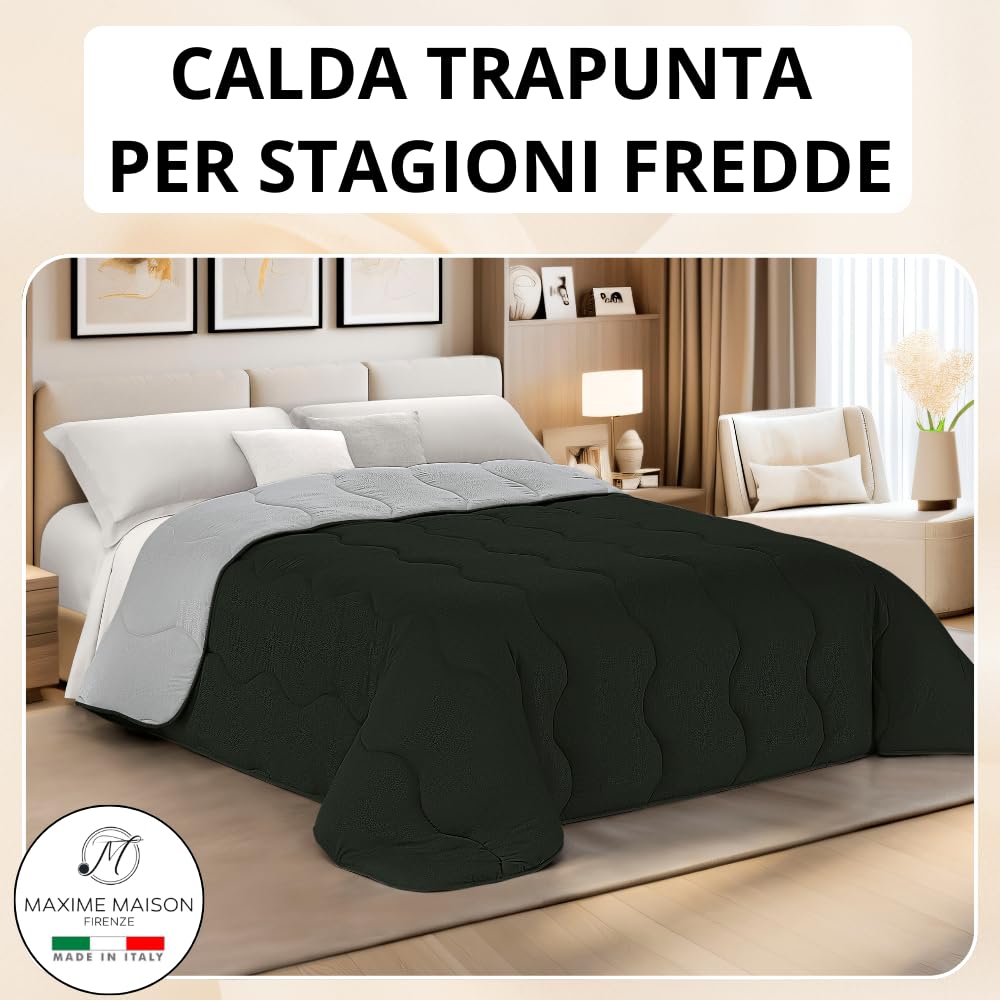 Trapunta Piumone Invernale Double-Face in Morbida Microfibra Imbottitura 300 gr/mq