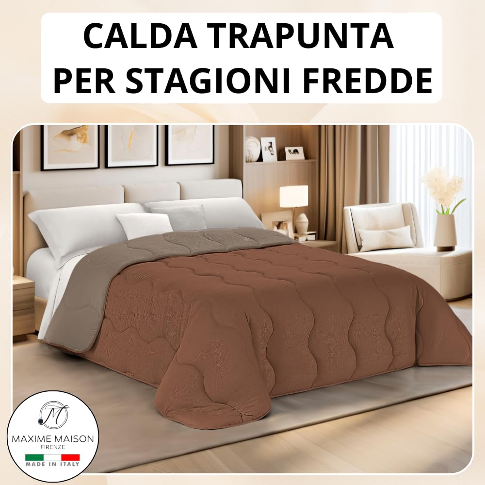 Trapunta Piumone Invernale Double-Face in Morbida Microfibra Imbottitura 300 gr/mq