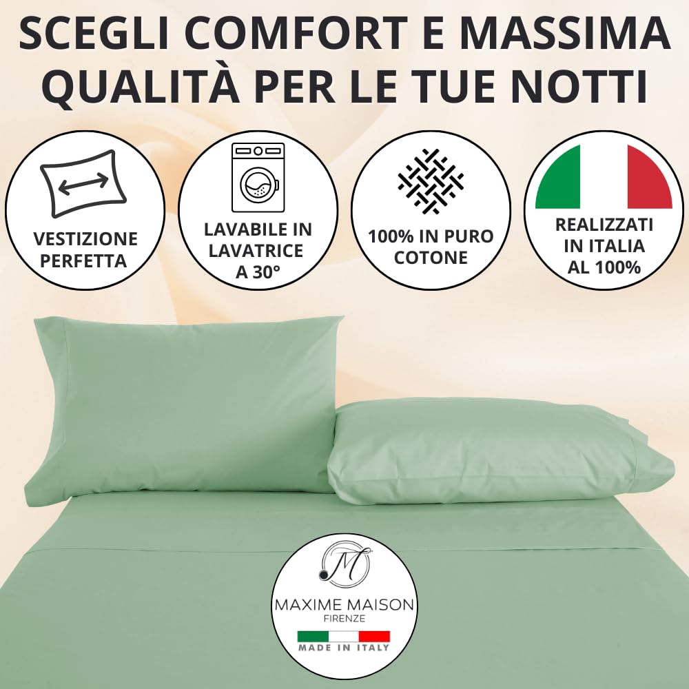 Federe Cuscino Letto, Misto Cotone, Tinta Unita (Misure 52x82cm), Chiusura a Busta, Fodera Cuscini, Copri Cuscino Letto, Federe Cuscini, Cotone