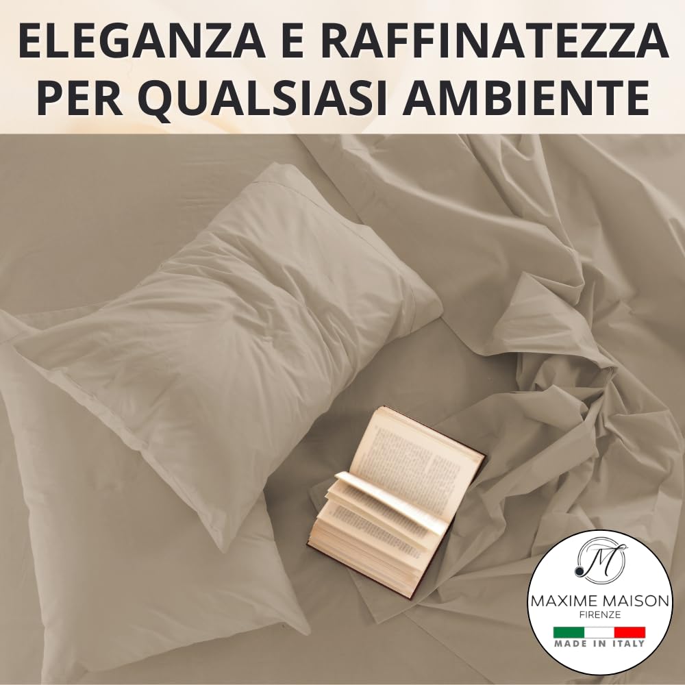 Federe Cuscino Letto, Misto Cotone, Tinta Unita (Misure 52x82cm), Chiusura a Busta, Fodera Cuscini, Copri Cuscino Letto, Federe Cuscini, Cotone