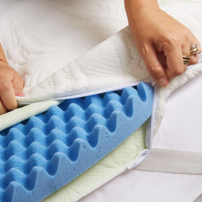 Topper Sfoderabile in Memory Foam da 5 cm, Prodotto Italiano Antiacaro e Anallergico, Correttore per Materassi Vecchi o Scomodi