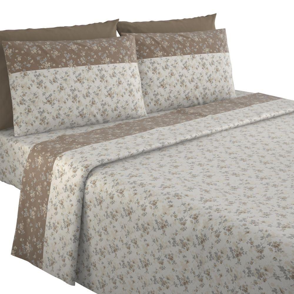 Completo Lenzuola Flanella in Cotone Stampate - Invernali con Fantasia Elegante