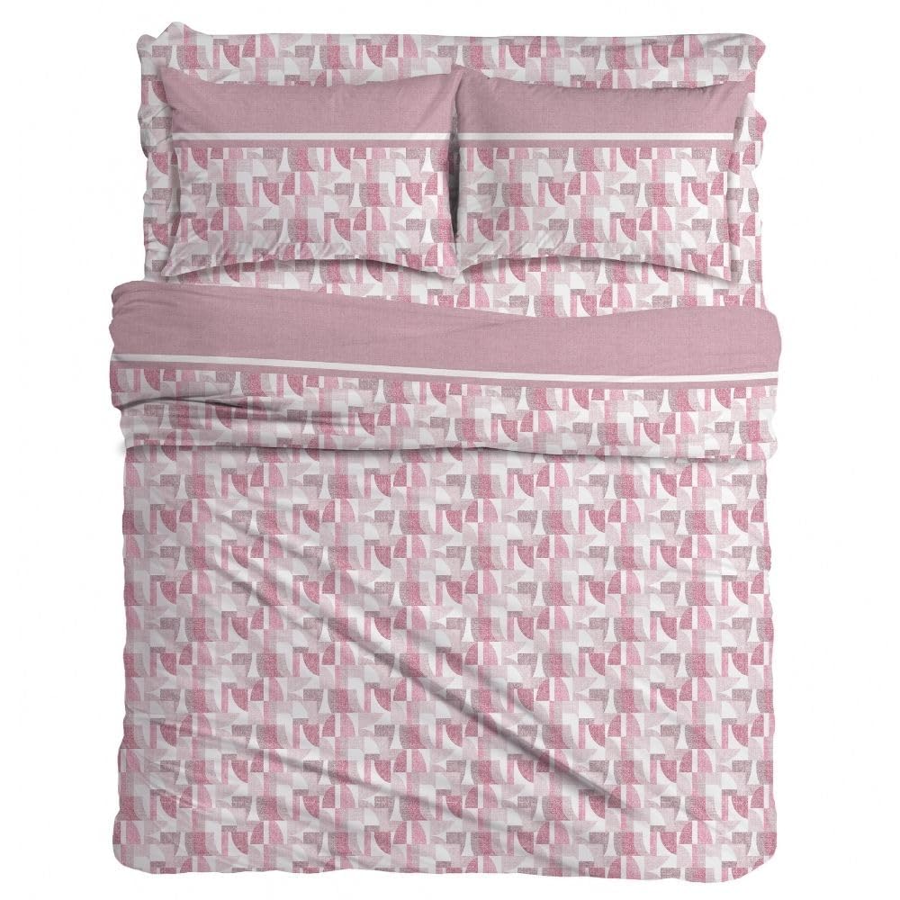 MAXIME MAISON Firenze - Set Lenzuola Letto Singolo Cotone 100% Completo con Federe Cuscini Stampate, Made in Italy Anallergico e Antiacaro (Motivo Ambra)