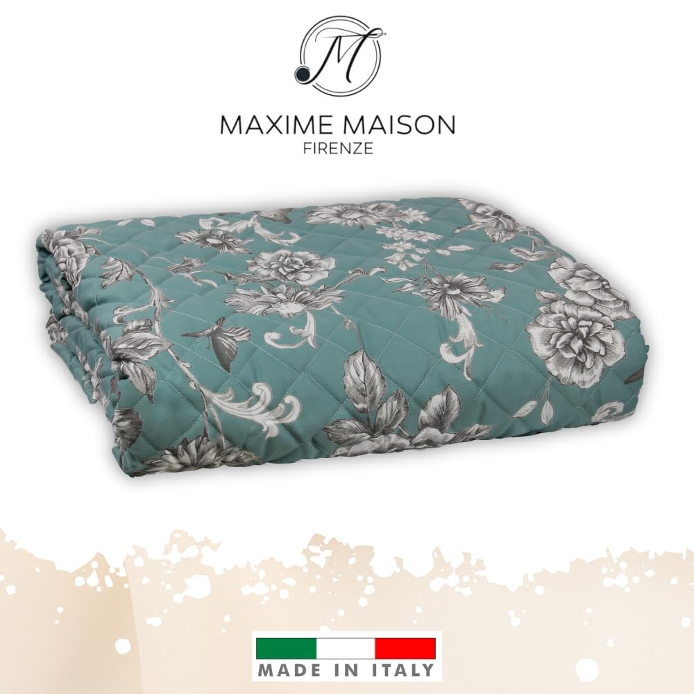 MAXIME MAISON - Copriletto Singolo Primaverile Estivo (100 gr/mq) Trapuntino Estivo Singolo, Trapunta Letto Singolo Leggera, Trapuntino Singolo Mezza Stagione in Raso di Cotone Satin, Made in Italy