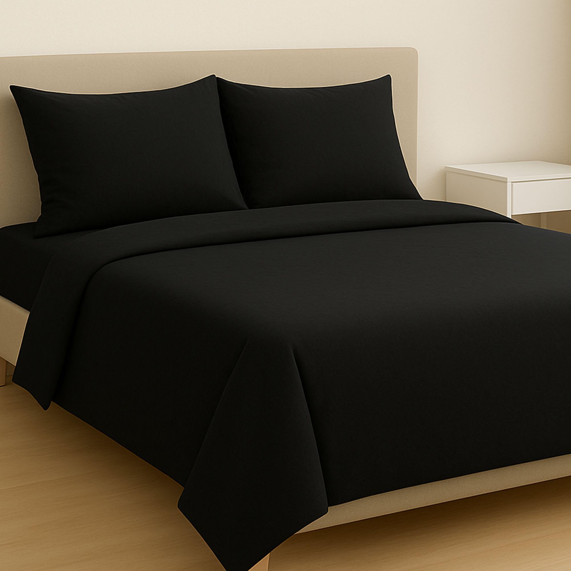 MAXIME MAISON - Set Lenzuola Cotone, Completo con Federe Cuscini Tinta Unita, Prodotto Made in Italy Anallergico