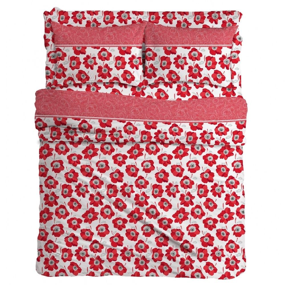 MAXIME MAISON Firenze - Set Lenzuola Letto Singolo Cotone 100% Completo con Federe Cuscini Stampate, Made in Italy Anallergico e Antiacaro (Motivo Ambra)