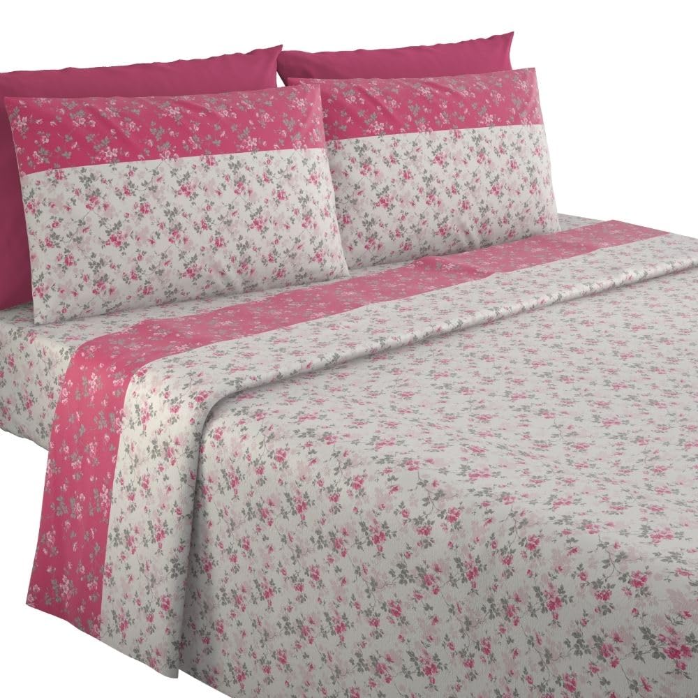 Completo Lenzuola Flanella in Cotone Stampate - Invernali con Fantasia Elegante