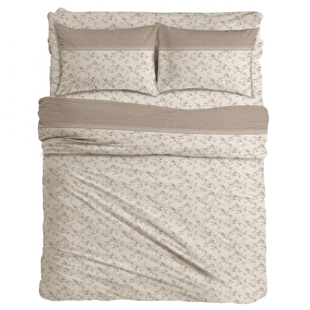 MAXIME MAISON Firenze - Set Lenzuola Letto Singolo Cotone 100% Completo con Federe Cuscini Stampate, Made in Italy Anallergico e Antiacaro (Motivo Ambra)