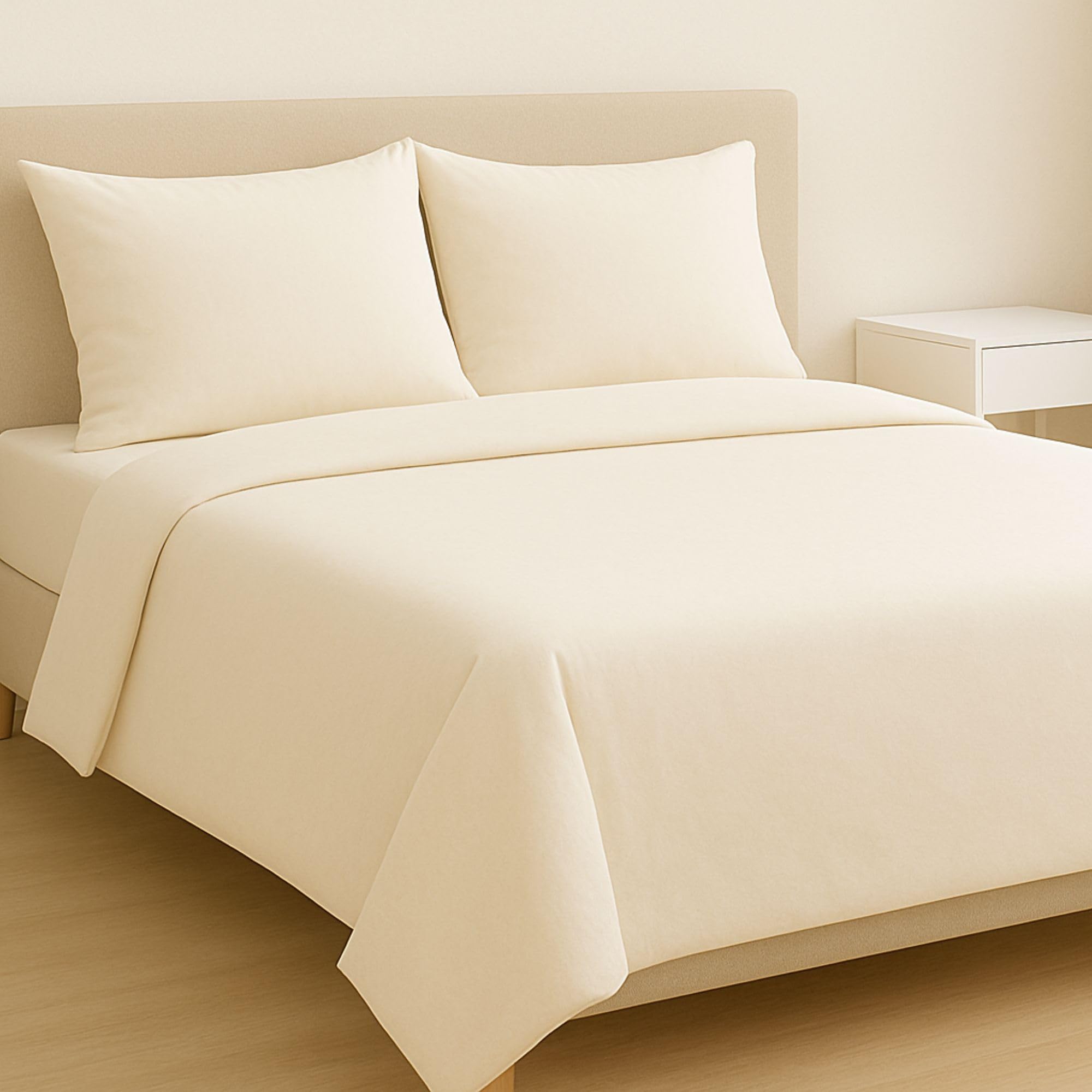 MAXIME MAISON - Set Lenzuola Cotone, Completo con Federe Cuscini Tinta Unita, Prodotto Made in Italy Anallergico