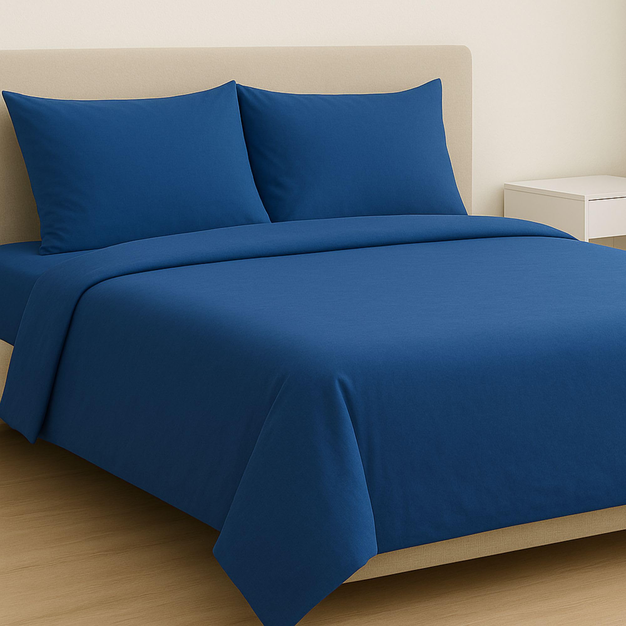 MAXIME MAISON - Set Lenzuola Cotone, Completo con Federe Cuscini Tinta Unita, Prodotto Made in Italy Anallergico