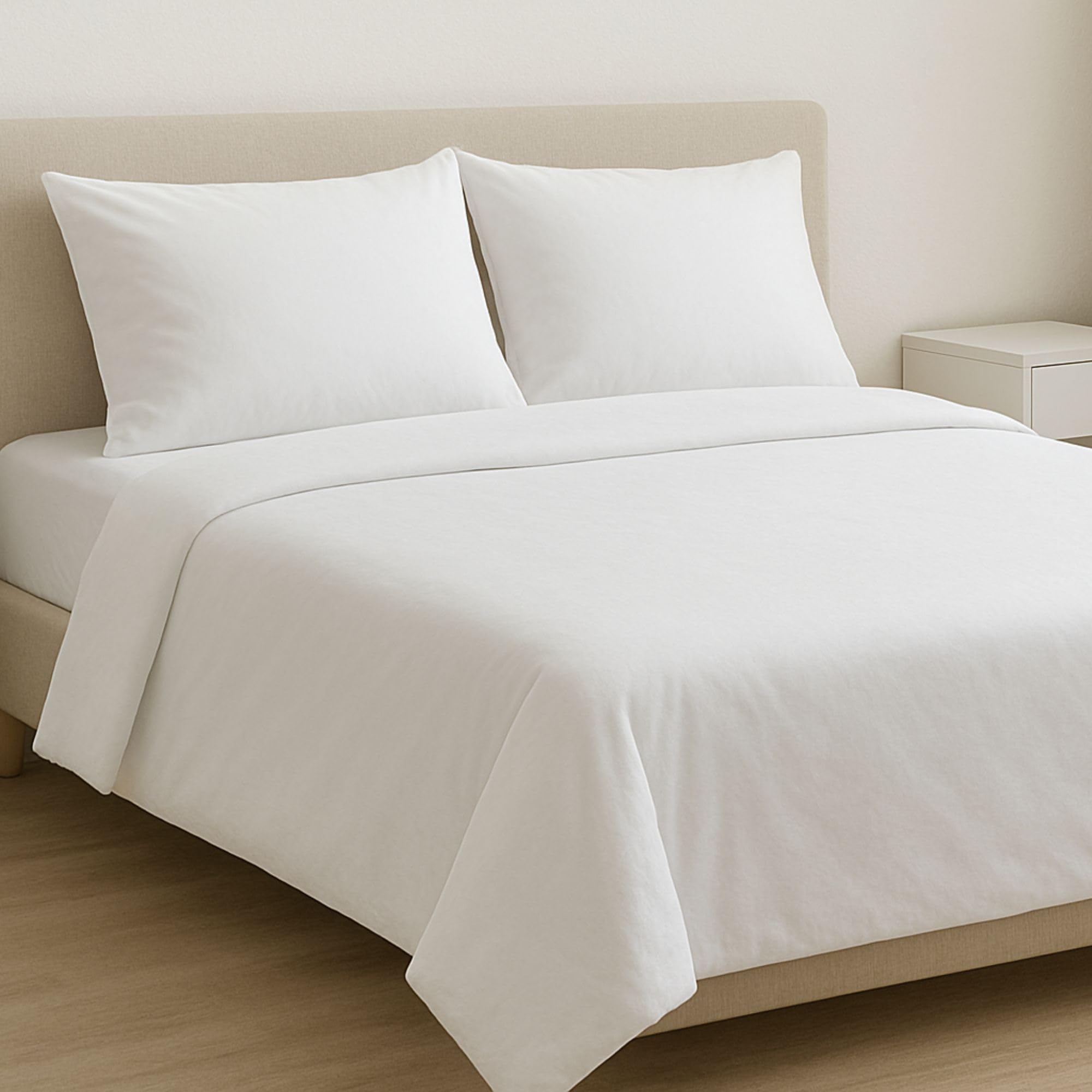 MAXIME MAISON - Set Lenzuola Cotone, Completo con Federe Cuscini Tinta Unita, Prodotto Made in Italy Anallergico