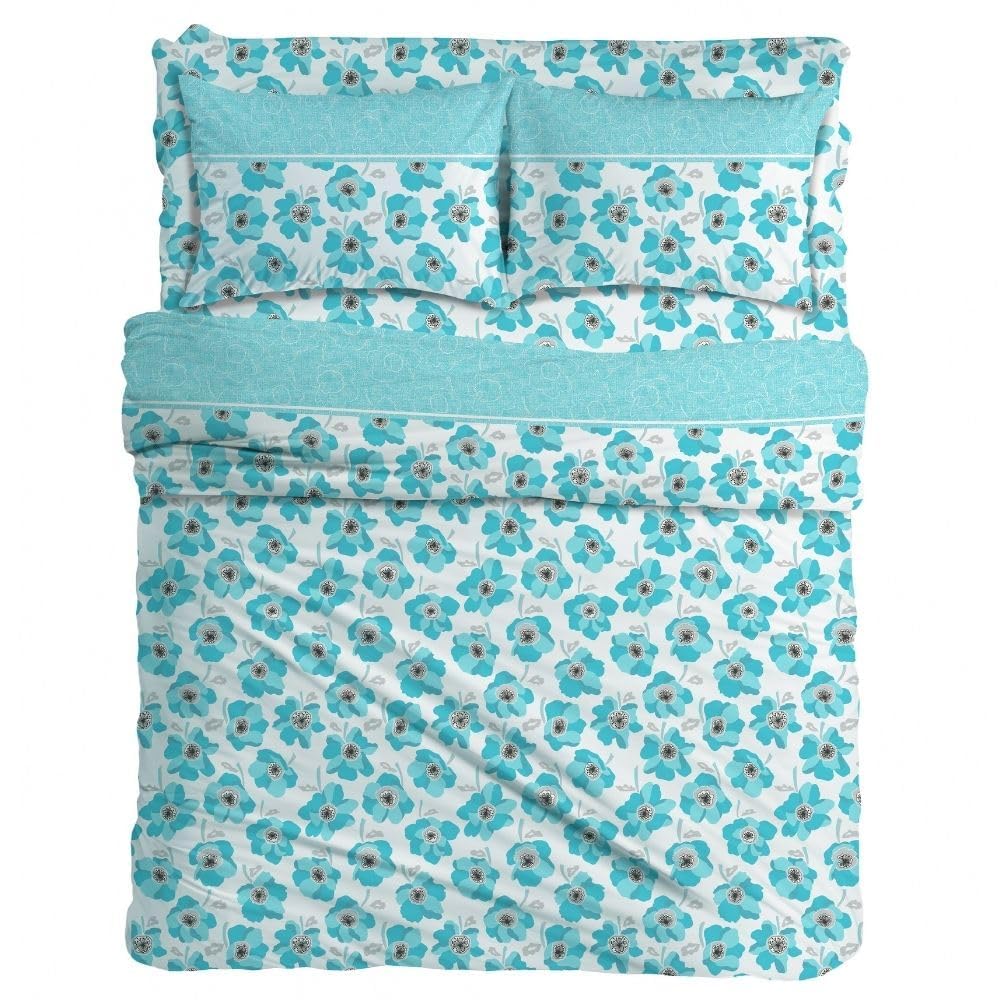 MAXIME MAISON Firenze - Set Lenzuola Letto Singolo Cotone 100% Completo con Federe Cuscini Stampate, Made in Italy Anallergico e Antiacaro (Motivo Ambra)