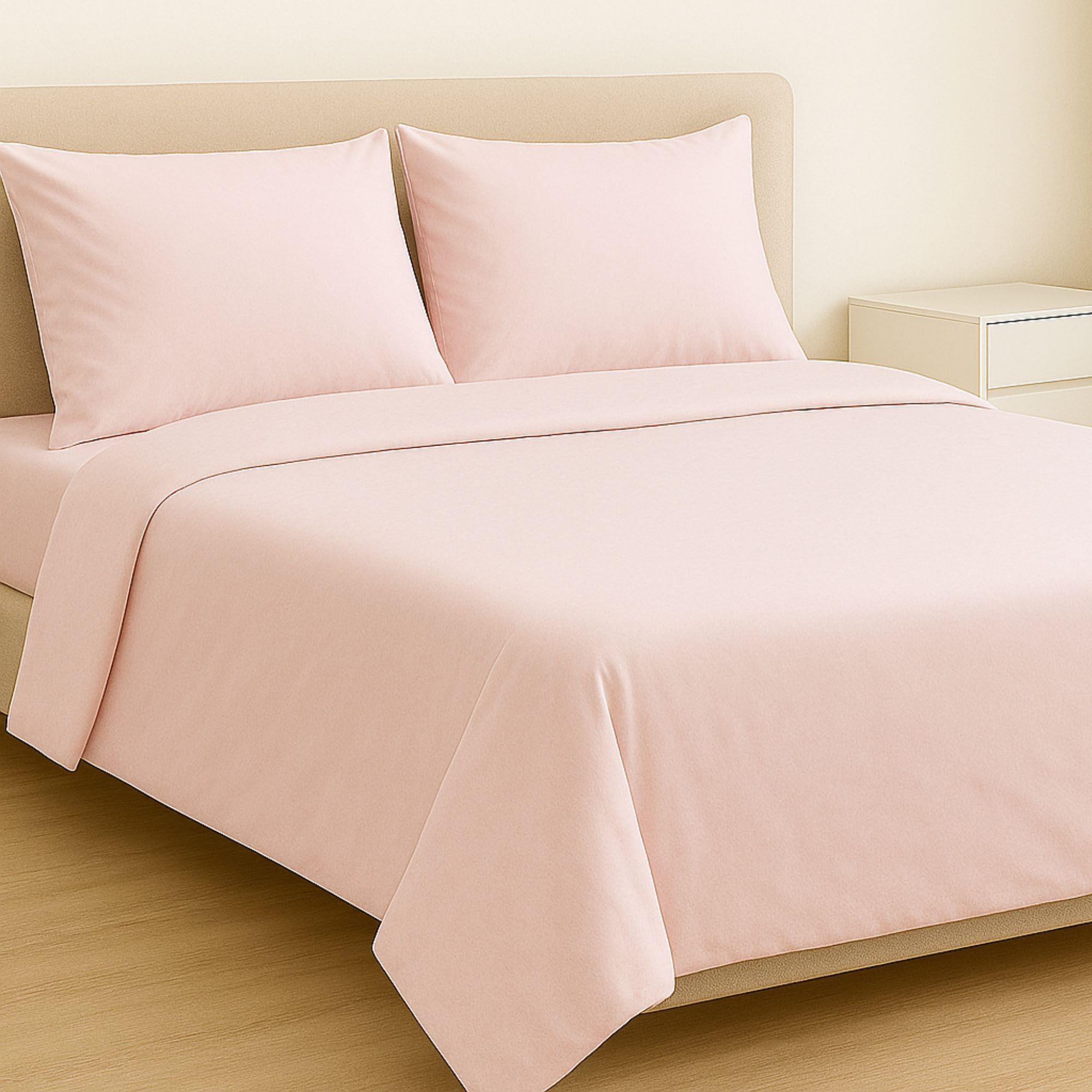 MAXIME MAISON - Set Lenzuola Cotone, Completo con Federe Cuscini Tinta Unita, Prodotto Made in Italy Anallergico