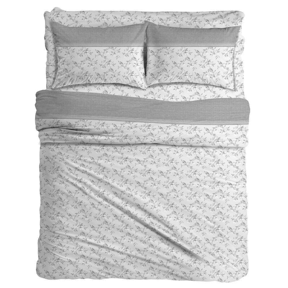 MAXIME MAISON Firenze - Set Lenzuola Letto Singolo Cotone 100% Completo con Federe Cuscini Stampate, Made in Italy Anallergico e Antiacaro (Motivo Ambra)