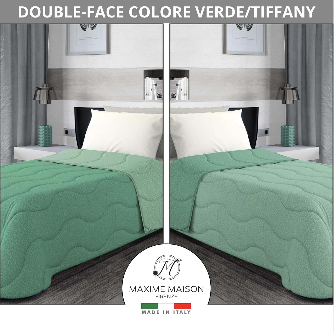 Trapunta Piumone Invernale Double-Face in Morbida Microfibra Imbottitura 300 gr/mq