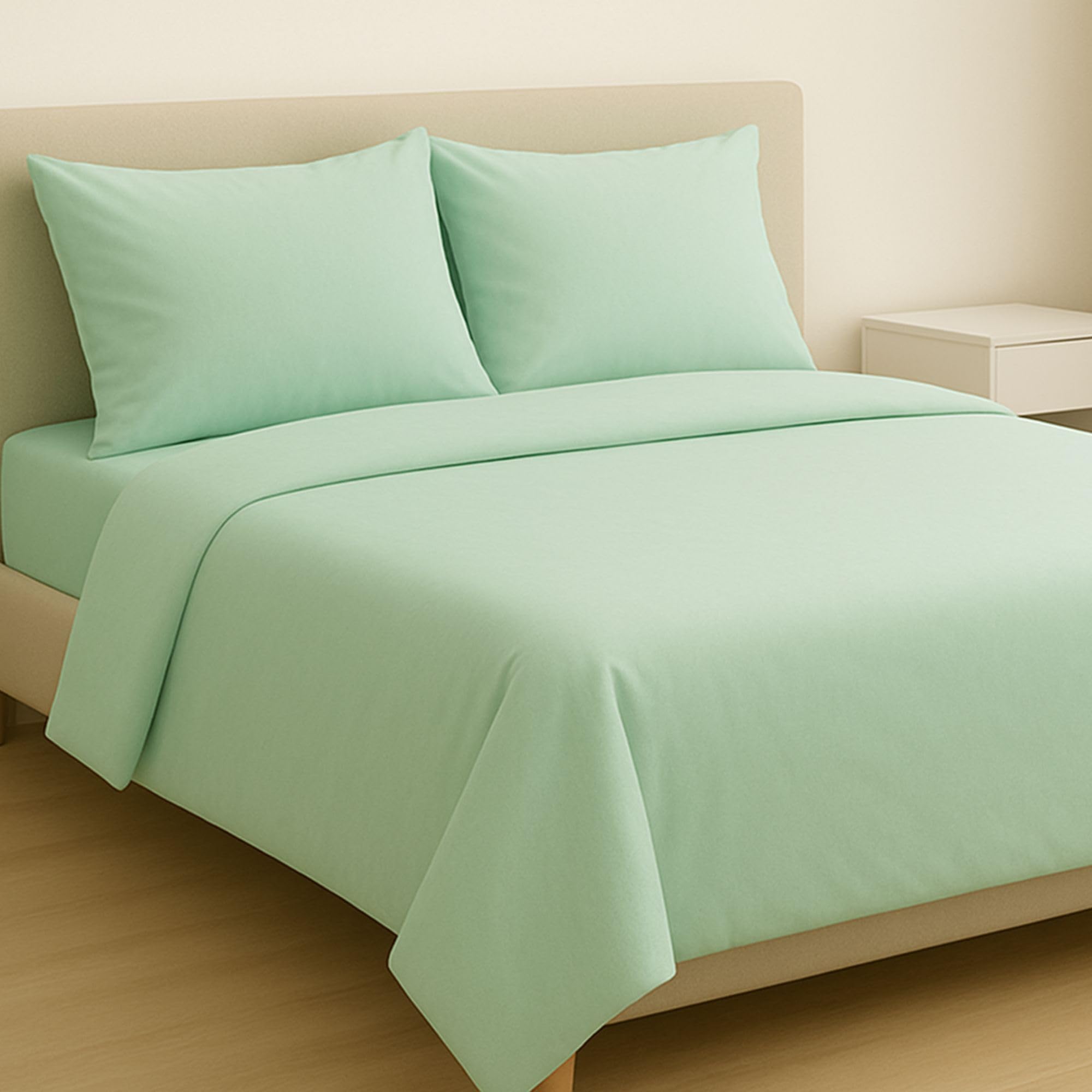MAXIME MAISON - Set Lenzuola Cotone, Completo con Federe Cuscini Tinta Unita, Prodotto Made in Italy Anallergico