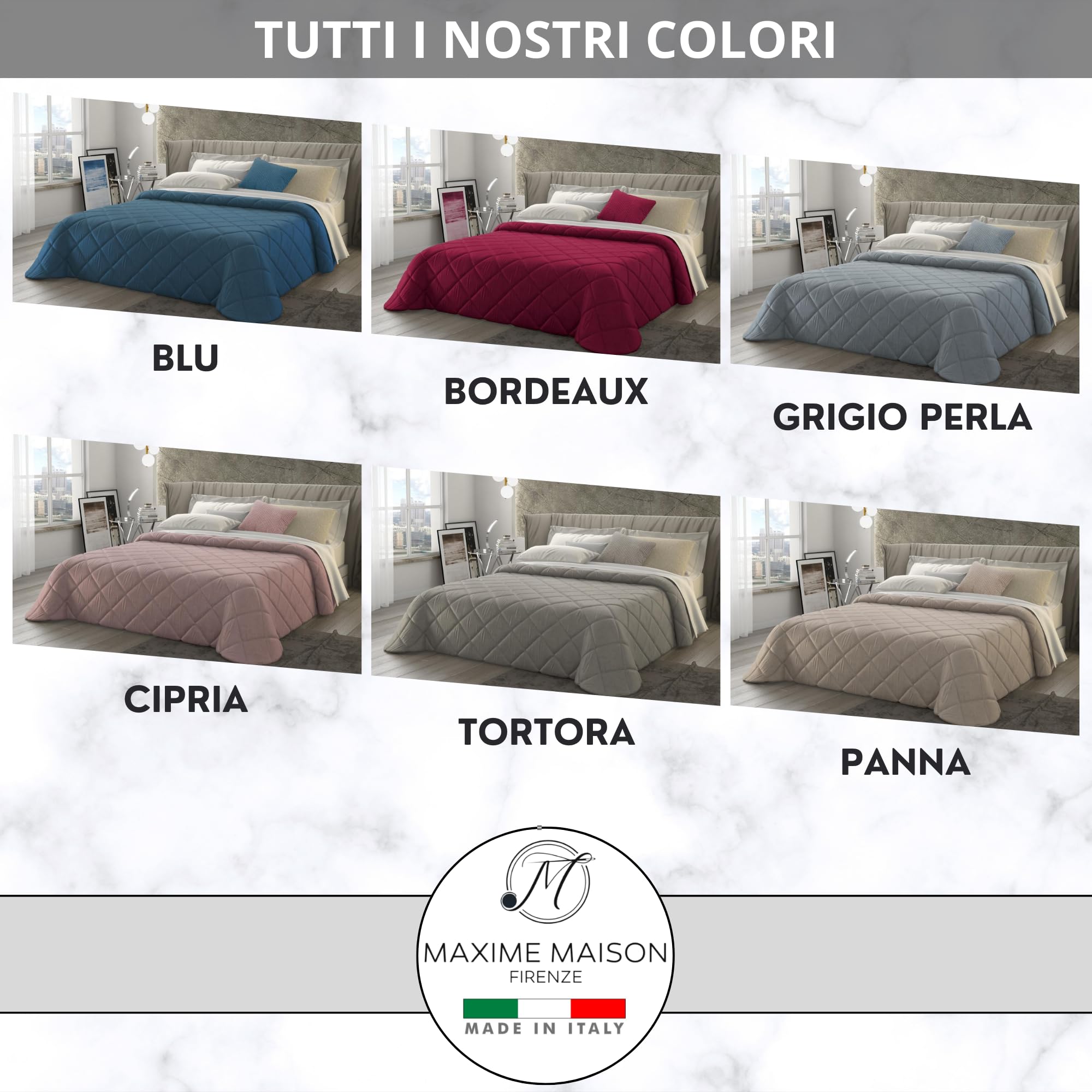 Trapunta Autunnale / Invernale, Copriletto Morbido Velluto, 3 Misure Disponibili