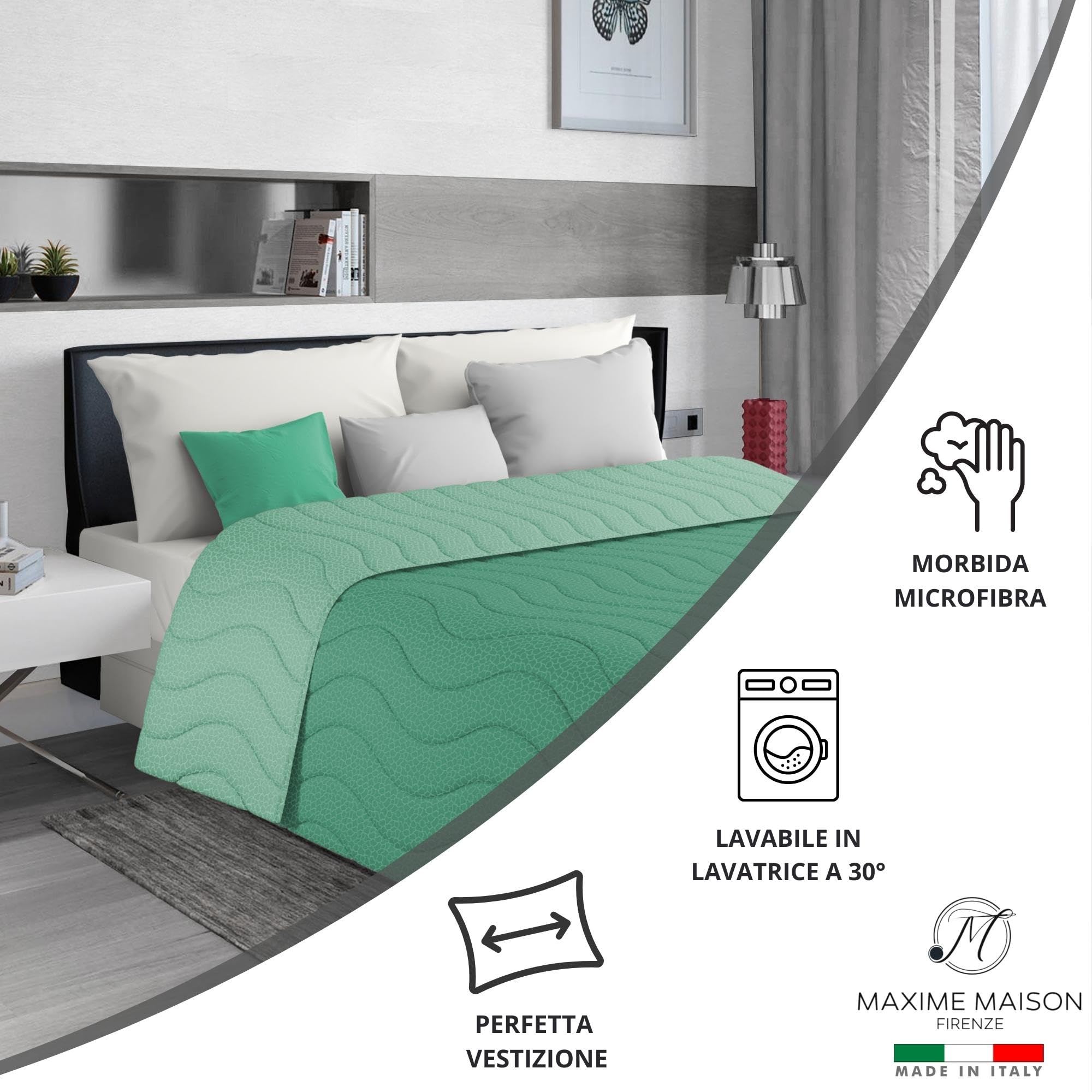 Trapuntino Mezza Stagione Double-Face in Morbida Microfibra Imbottitura 100 gr/mq
