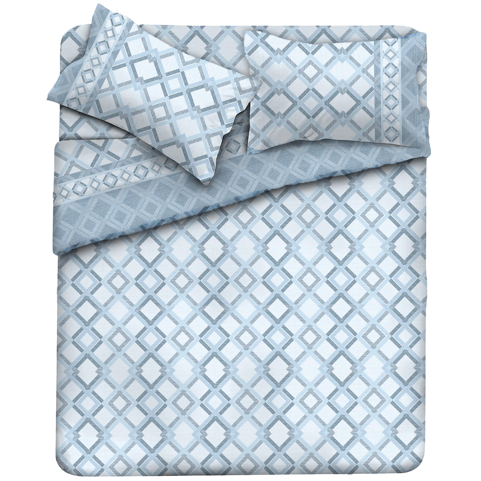 MAXIME MAISON Firenze - Set Lenzuola Letto Singolo Cotone 100% Completo con Federe Cuscini Stampate, Made in Italy Anallergico e Antiacaro (Motivo Ambra)