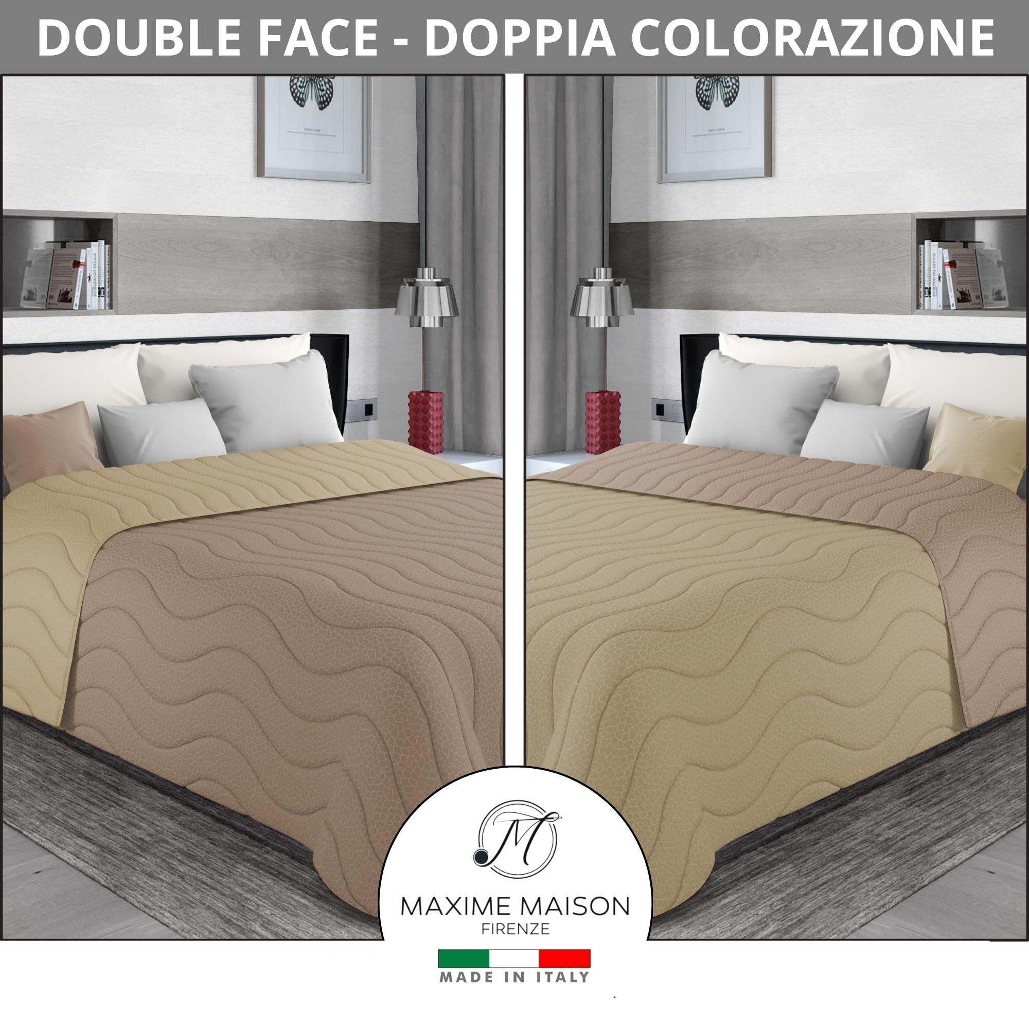 Trapuntino Mezza Stagione Double-Face in Morbida Microfibra Imbottitura 100 gr/mq