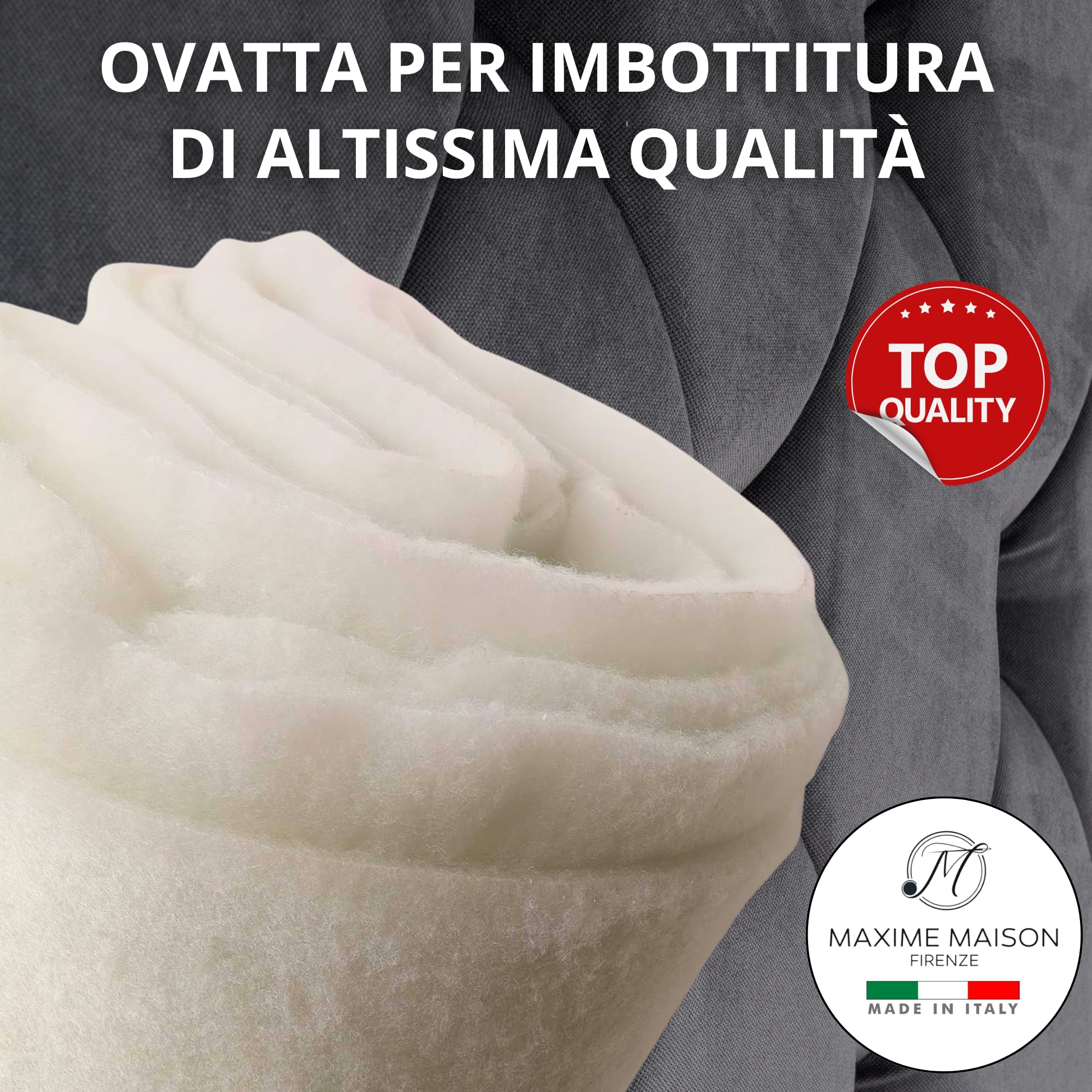 MAXIME MAISON - Ovatta Imbottitura 100 gr/mq 100x140, Anallergica Anti Acaro, Made in Italy