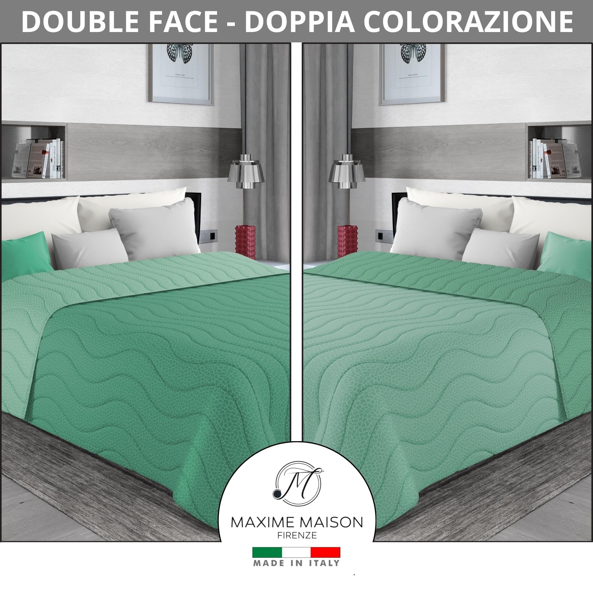 Trapuntino Mezza Stagione Double-Face in Morbida Microfibra Imbottitura 100 gr/mq