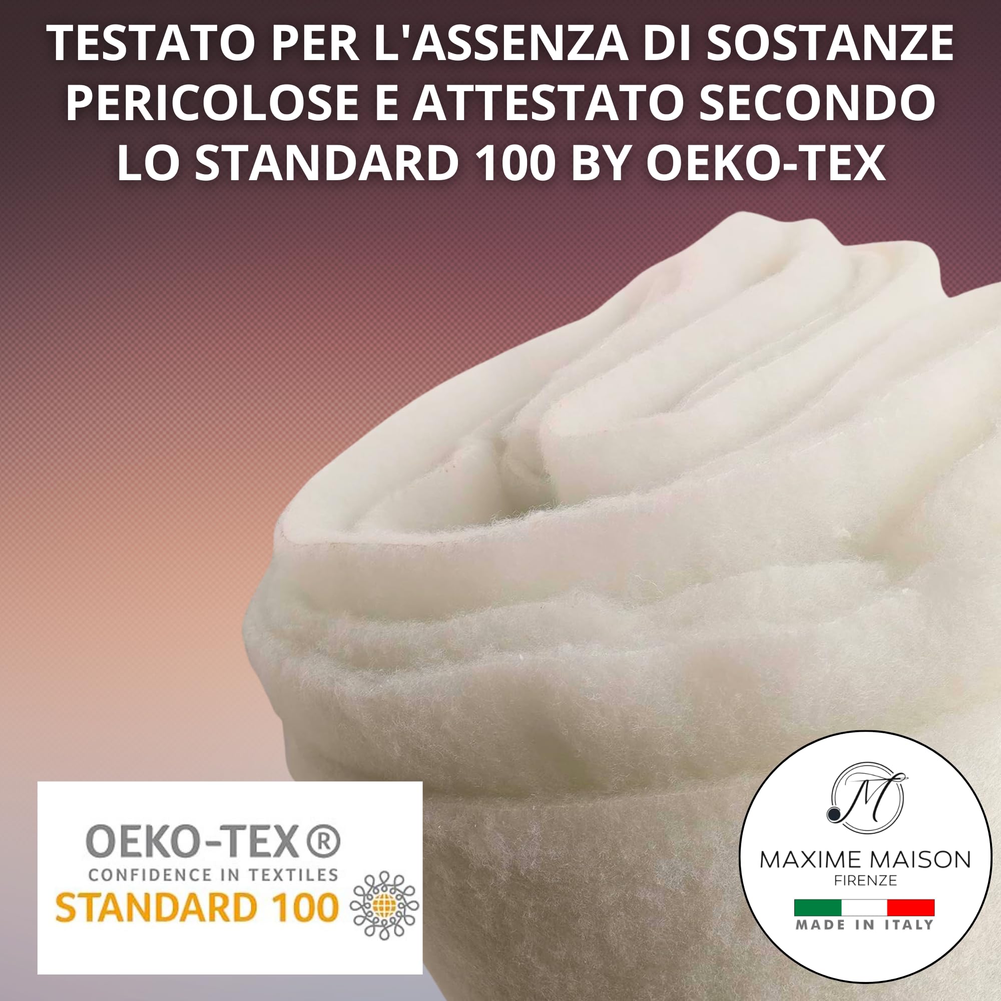 MAXIME MAISON - Ovatta Imbottitura 100 gr/mq 100x140, Anallergica Anti Acaro, Made in Italy