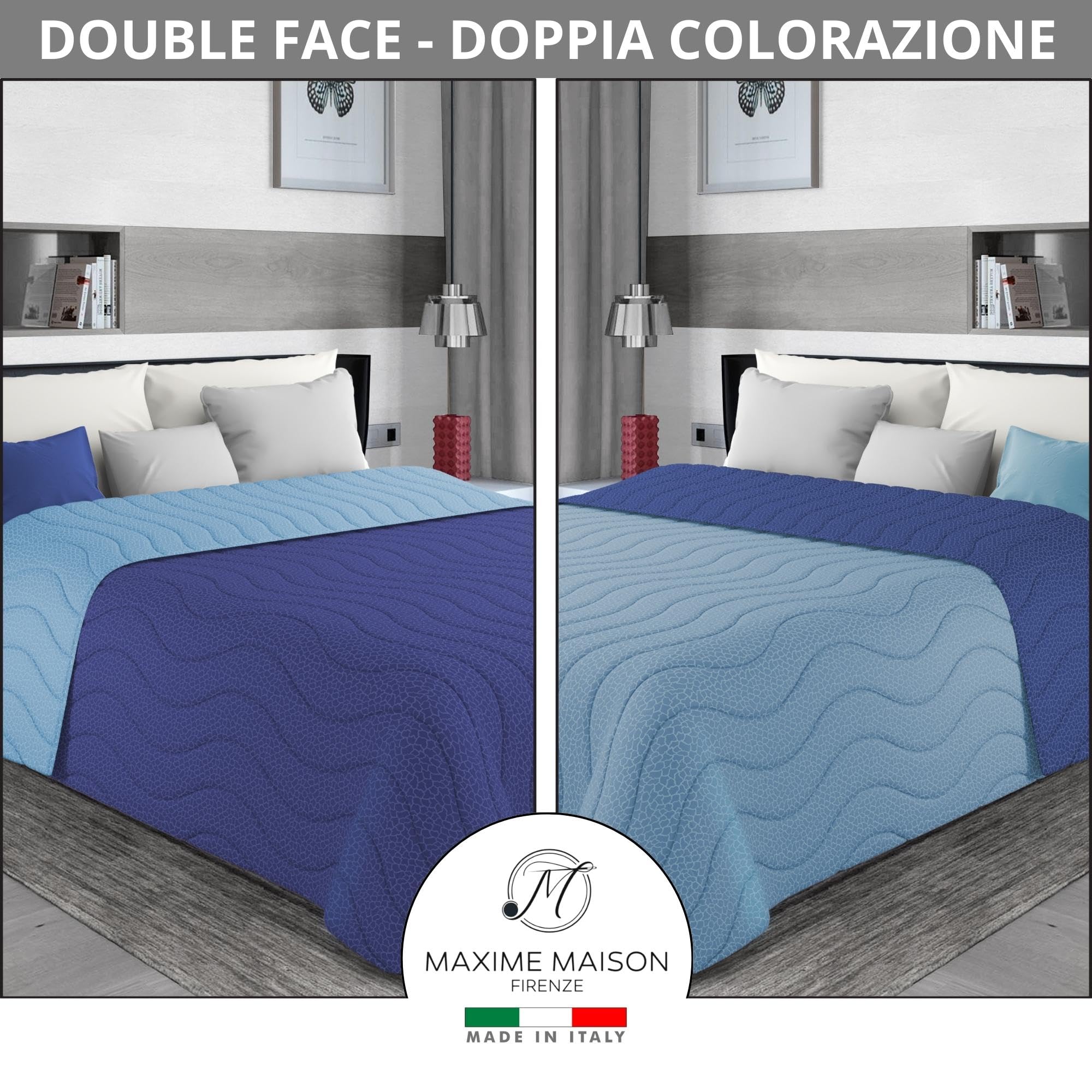 Trapuntino Mezza Stagione Double-Face in Morbida Microfibra Imbottitura 100 gr/mq