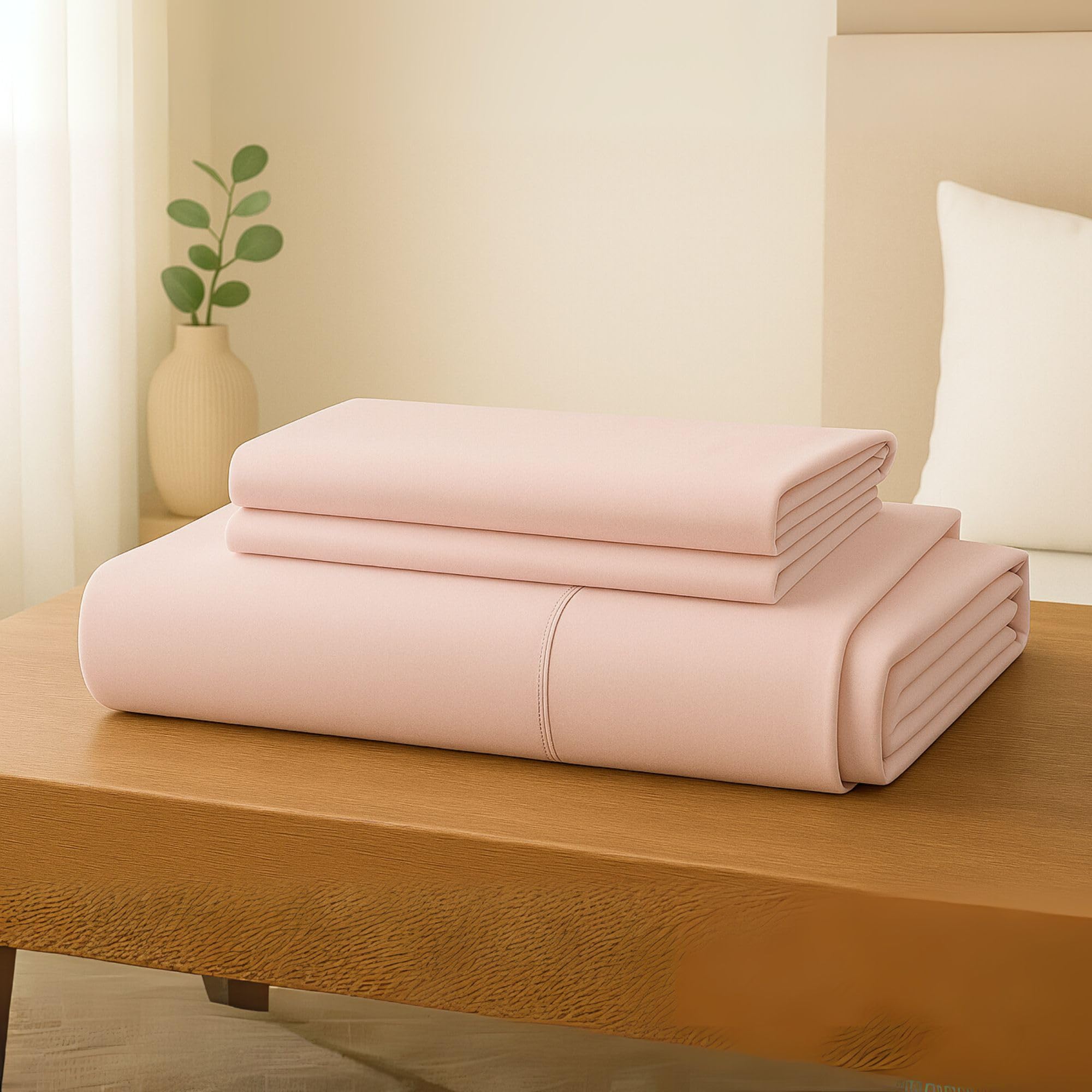 MAXIME MAISON - Set Lenzuola Cotone, Completo con Federe Cuscini Tinta Unita, Prodotto Made in Italy Anallergico