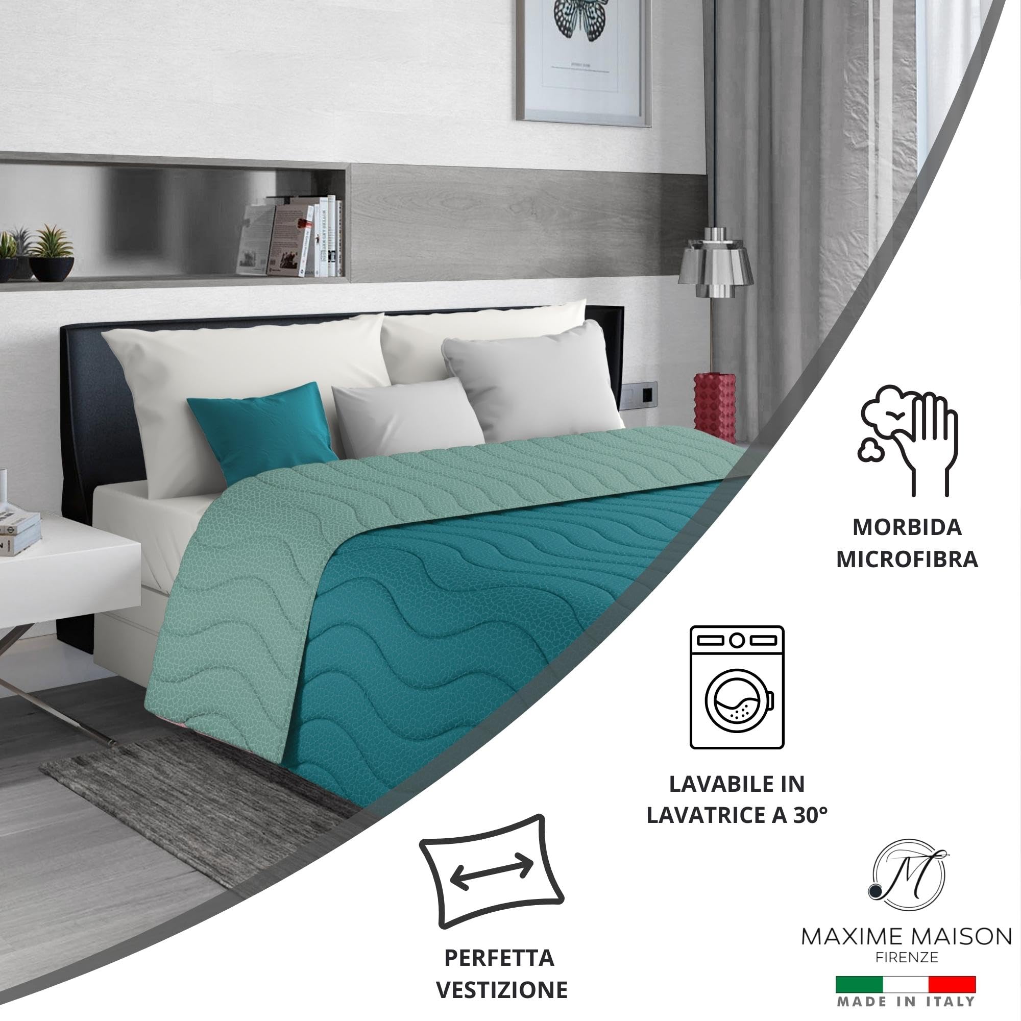 Trapuntino Mezza Stagione Double-Face in Morbida Microfibra Imbottitura 100 gr/mq