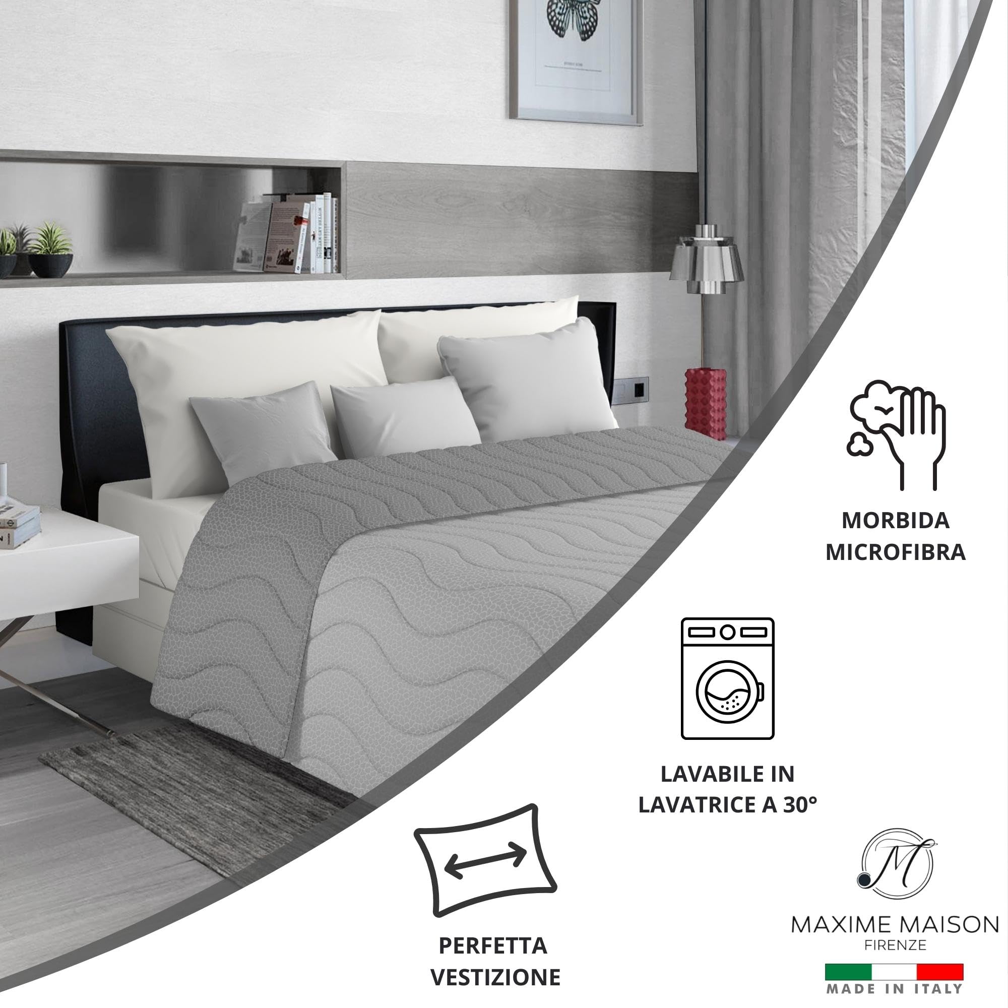 Trapuntino Mezza Stagione Double-Face in Morbida Microfibra Imbottitura 100 gr/mq