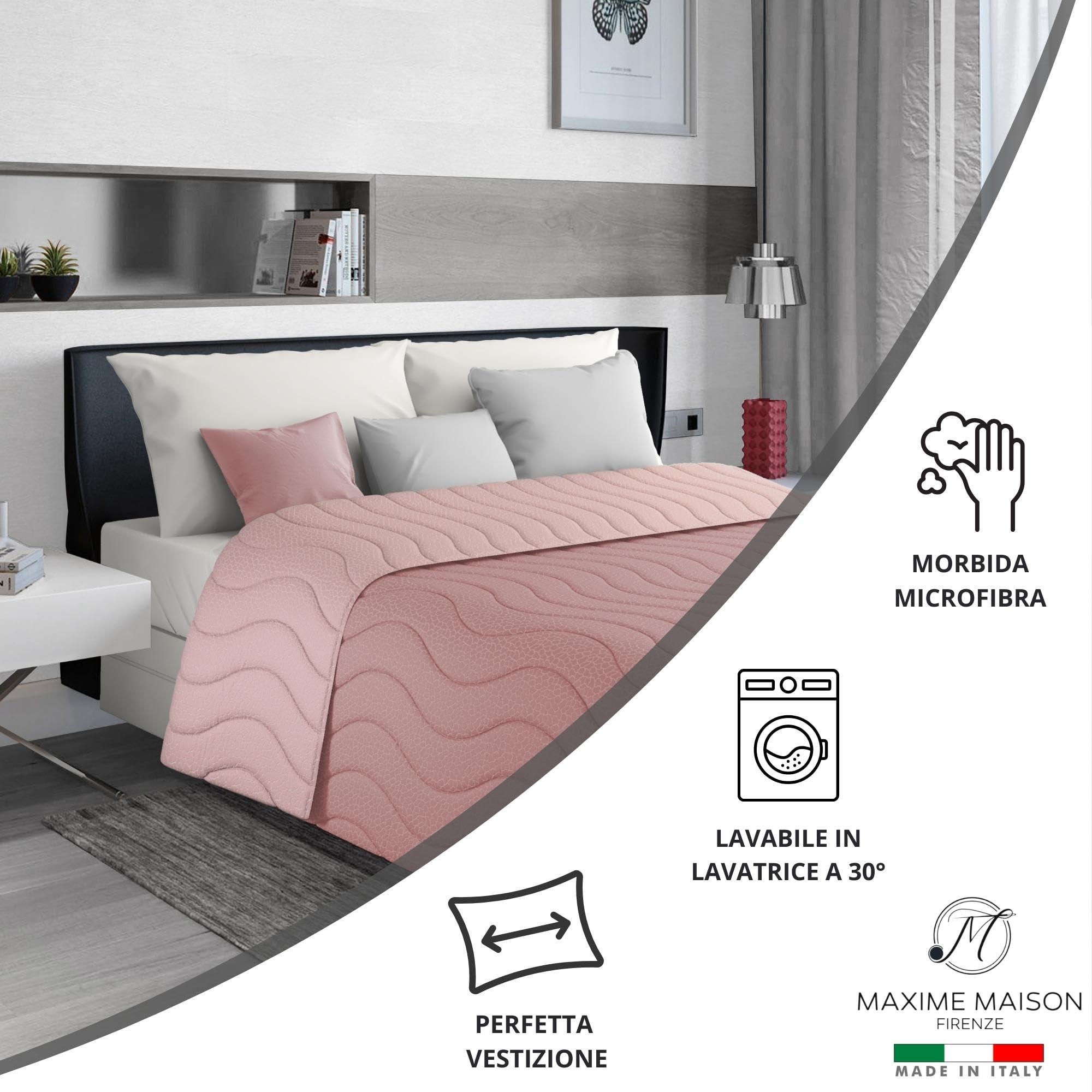 Trapuntino Mezza Stagione Double-Face in Morbida Microfibra Imbottitura 100 gr/mq