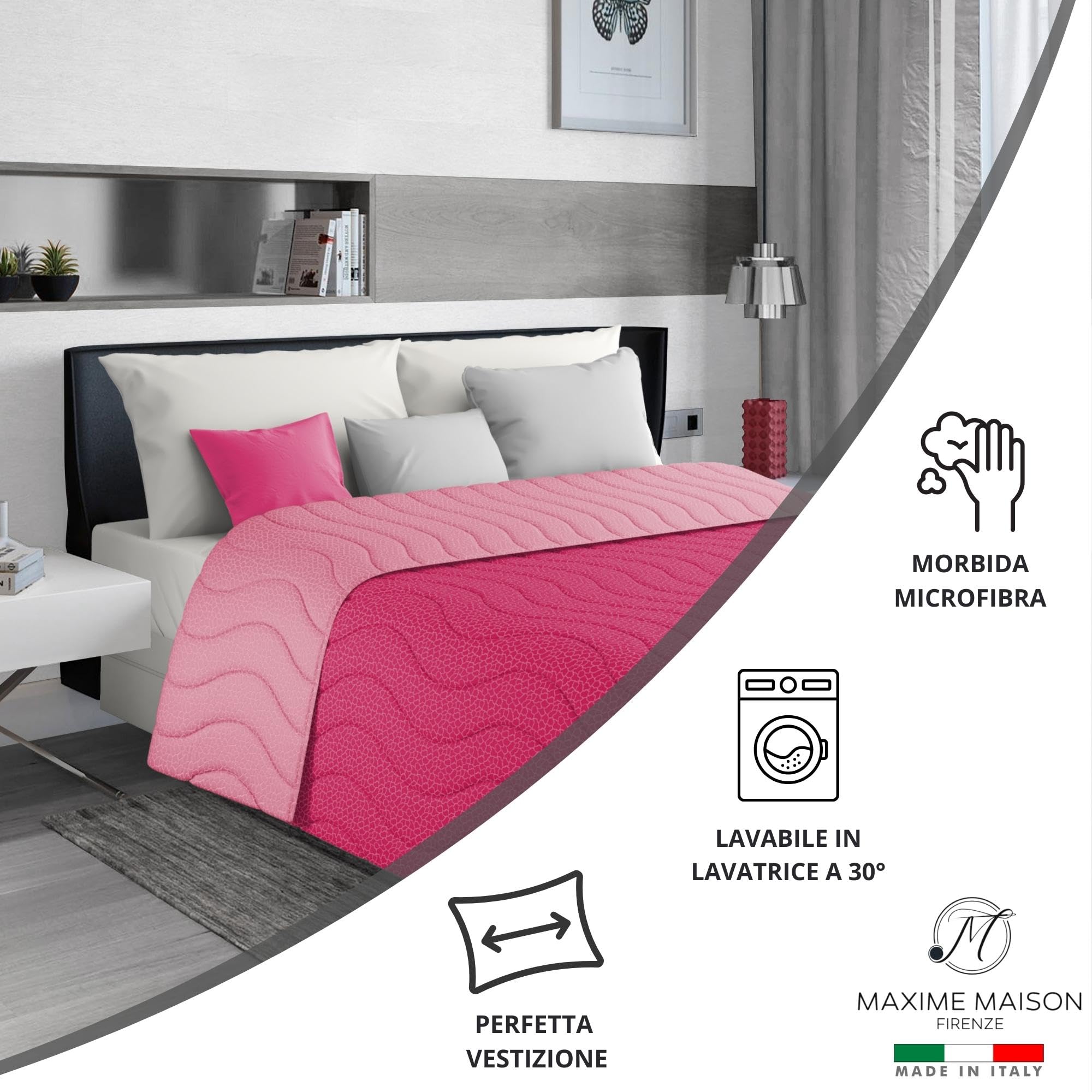 Trapuntino Mezza Stagione Double-Face in Morbida Microfibra Imbottitura 100 gr/mq