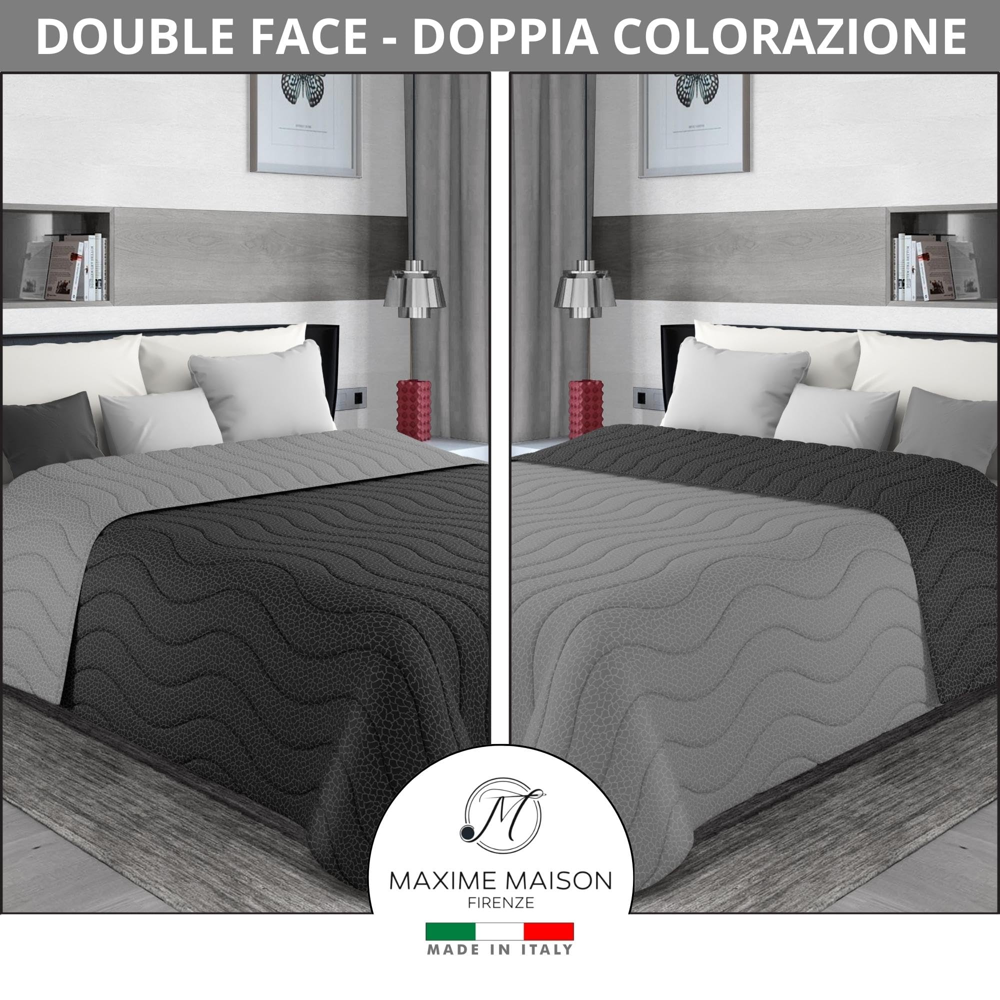Trapuntino Mezza Stagione Double-Face in Morbida Microfibra Imbottitura 100 gr/mq