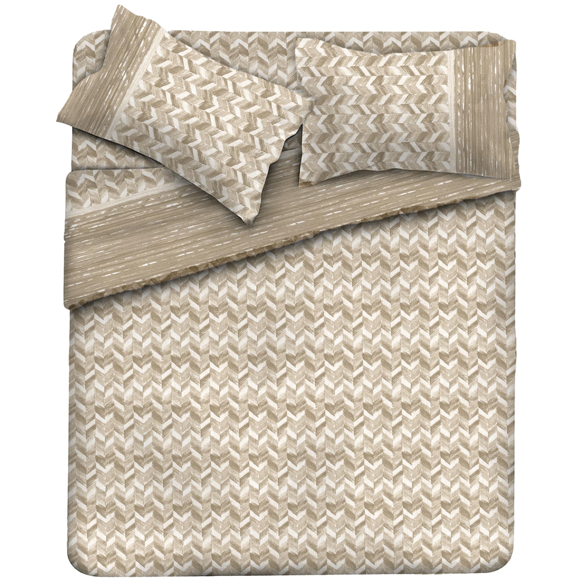 MAXIME MAISON Firenze - Set Lenzuola Letto Singolo Cotone 100% Completo con Federe Cuscini Stampate, Made in Italy Anallergico e Antiacaro (Motivo Ambra)