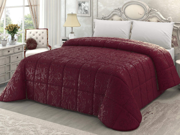 Trapunta Invernale in Morbido Velluto di Ciniglia Prodotta in Italia con trapuntatura a quadroni Mis. 270x260 cm.