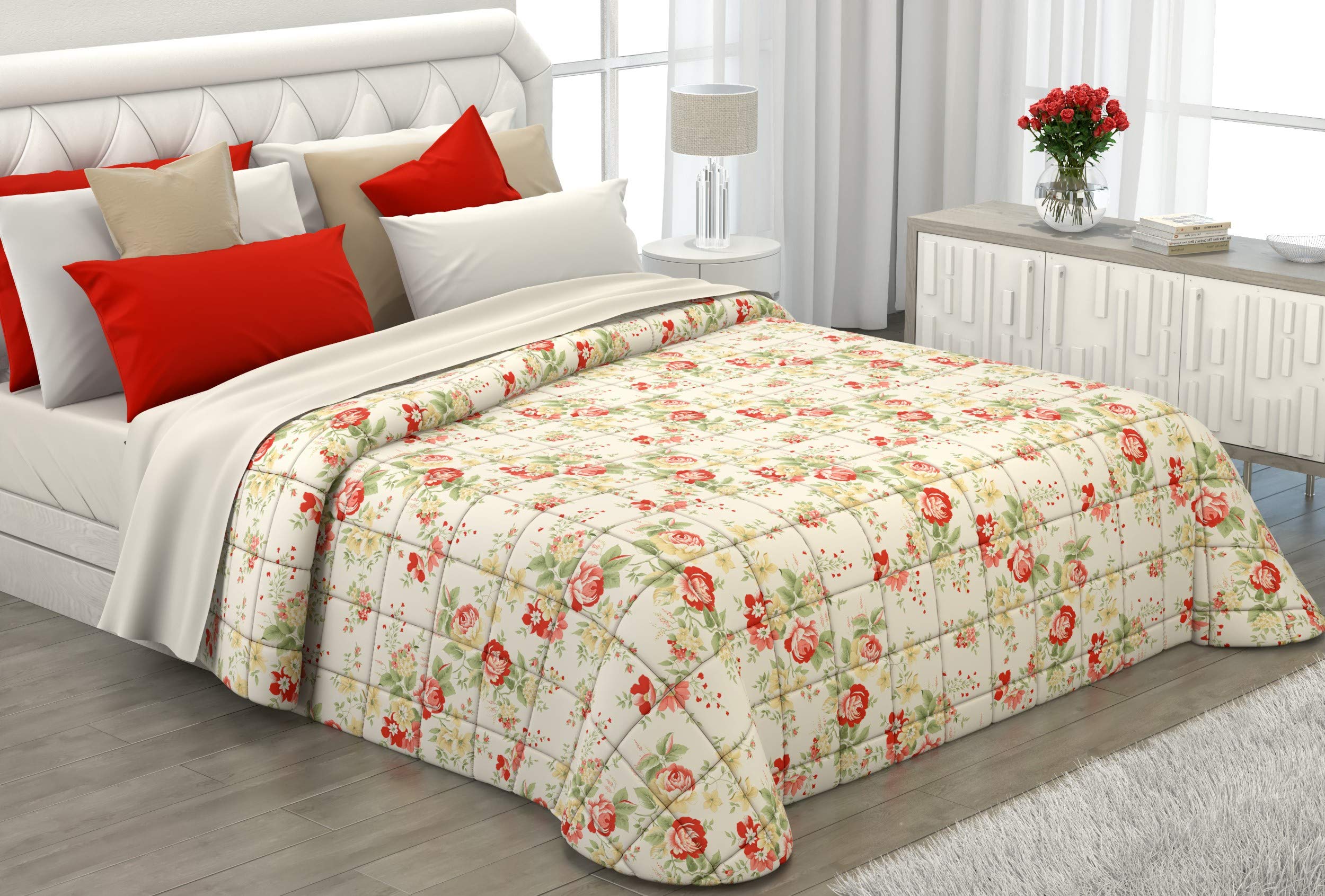MAXIME MAISON - Copriletto Singolo Primaverile Estivo (100 gr/mq) Trapuntino Estivo Singolo, Trapunta Letto Singolo Leggera, Trapuntino Singolo Mezza Stagione in Raso di Cotone Satin, Made in Italy